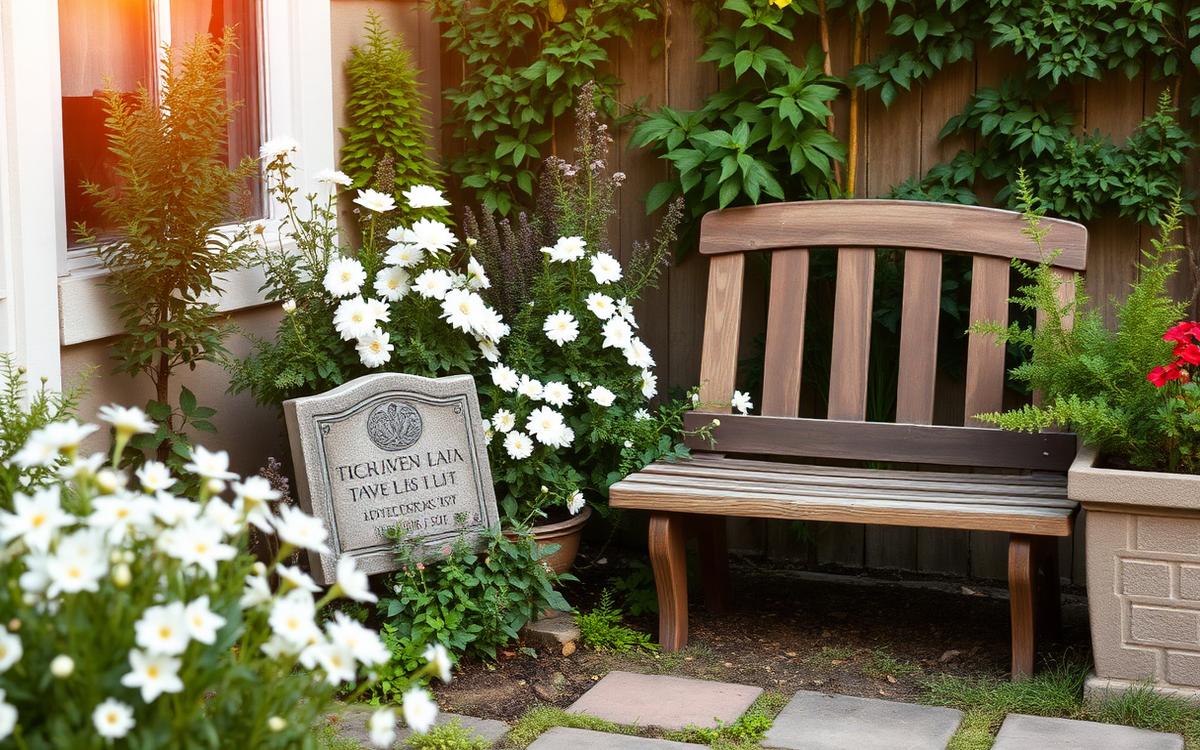 Memory garden in the back yard